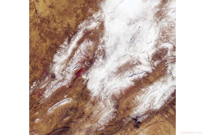 Rare Sahara Snowfall Captured by Copernicus Sentinel-2
