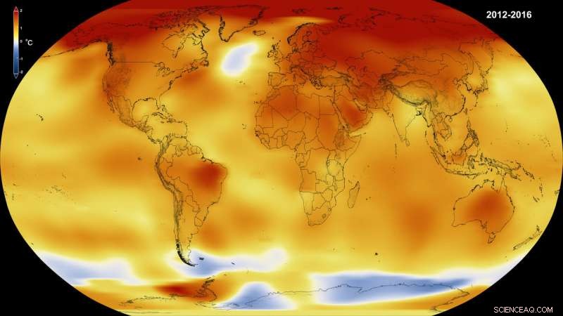 2014-2016: Record Global Temperature Surge, Largest Since 1900