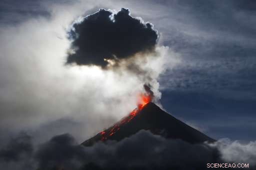 Philippine Volcano Mayon Emits Lava Flow Extending Over Two Miles