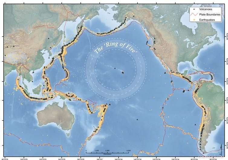 Current Five Active Volcanoes on the Asia Pacific Ring of Fire Watch List