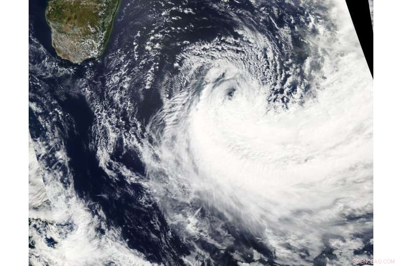 NASA’s Aqua Satellite Detects Severe Wind Shear Over Dumazile