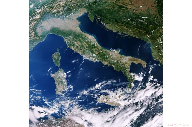 Copernicus Sentinel-3A: High-Resolution View of Italy and the Mediterranean