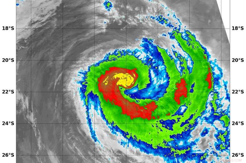 NASA Tracks Declining Strength of Comma-Shaped Tropical Cyclone Marcus