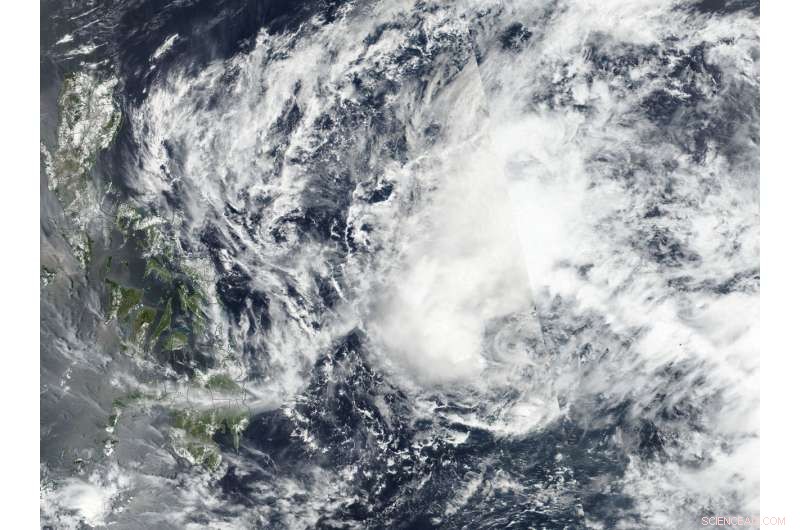 Satellite Detects Southern Wind Shear Influencing Tropical Depression Jelawat