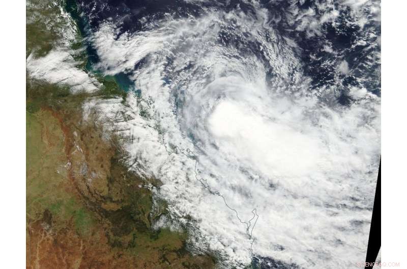 NASA Tracks Tropical Cyclone Iris Weakening off Queensland Coast