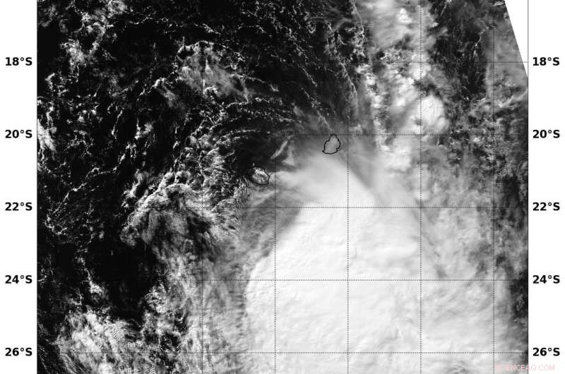 NASA Aqua Satellite Reveals Wind Shear Impacting Tropical Cyclone Fakir