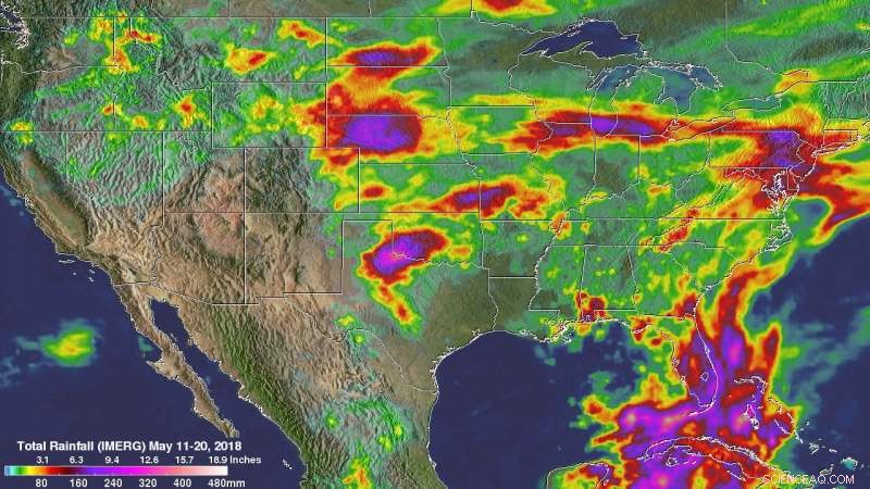 NASA Satellite Data Highlights Heavy Mid-Atlantic Rainfall, Low Precipitation in Mississippi Valley