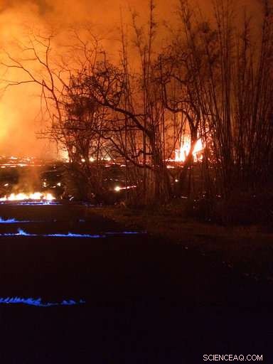 Hawaii Volcano Emits Methane, Producing Stunning Blue Flames