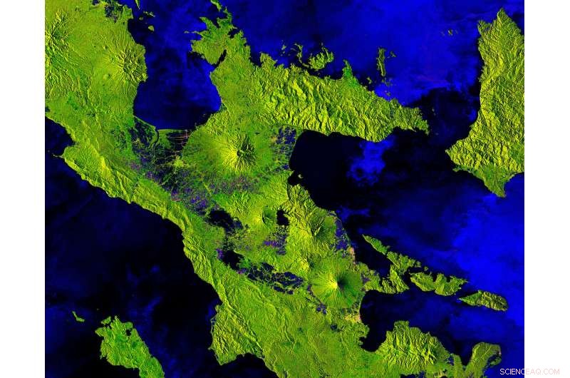 High-Resolution Satellite View of Mount Mayon, Philippines