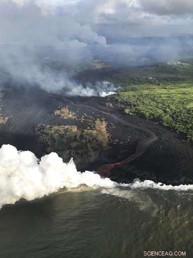 Hawaii Volcano Emits Third Lava Flow into the Ocean, Continuing Three-Week Eruption