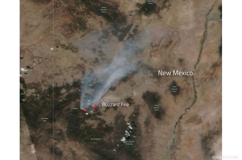 NASA’s Aqua Satellite Captures Heat and Smoke Signatures of the Buzzard Fire, Enhancing Wildfire Monitoring