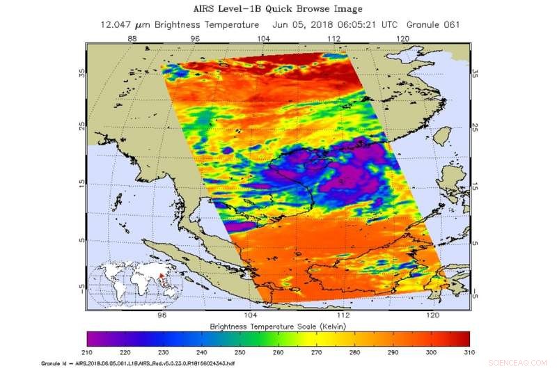 NASA Detects Intensifying Storms in Tropical Depression 05W