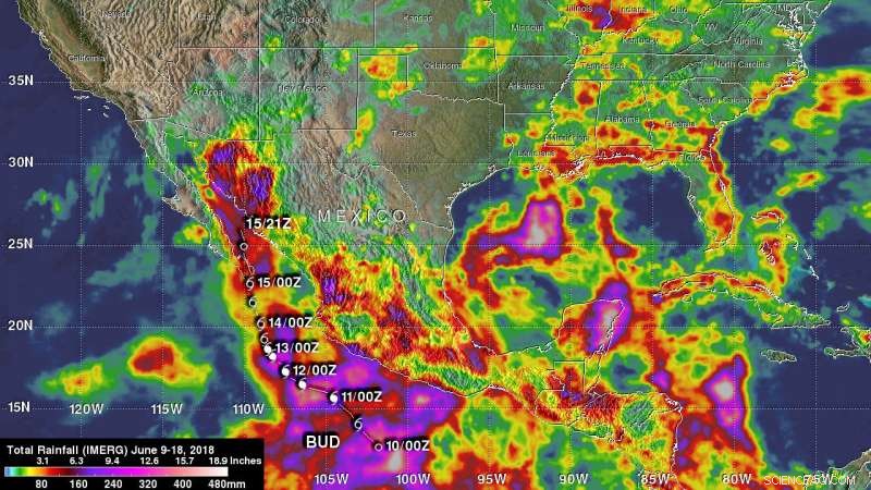 NASA Analyzes Heavy Rainfall from Tropical Cyclone Bud in the U.S. Southwest