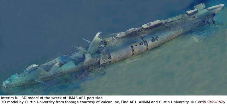 New Imaging Techniques Reveal Hidden Details of HMAS AE1 Submarine Wreck