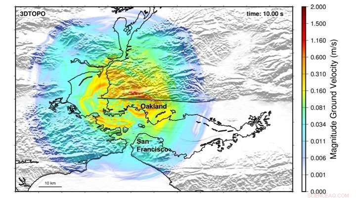 New Simulations Show How Building Location and Size Influence Damage from a Major Hayward Fault Earthquake