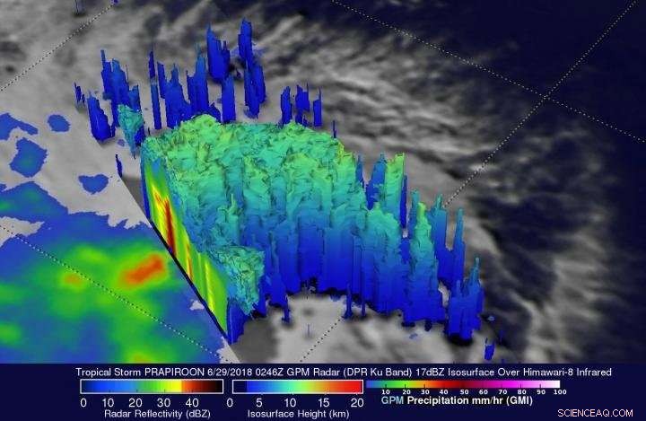 NASA s GPM Satellite Detects Heavy Rainfall on Southwestern Side of Tropical Storm Prapiroon
