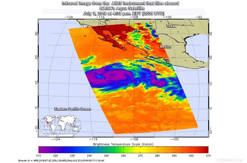 NASA Infrared Imaging Reveals the Power of Hurricane Fabio