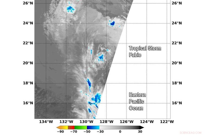 NASA Satellite Data Shows Cyclone Fabio Rapidly Weakening