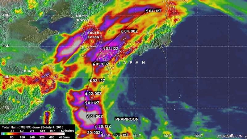 NASA Calculates Typhoon Prapiroon s Total Rainfall