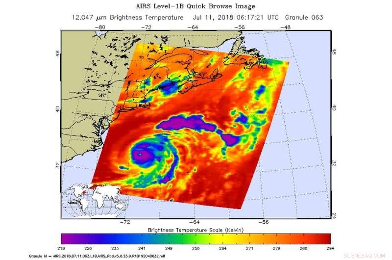 NASA s Aqua Satellite Observes Hurricane Chris: Detailed Infrared Analysis of the Eye