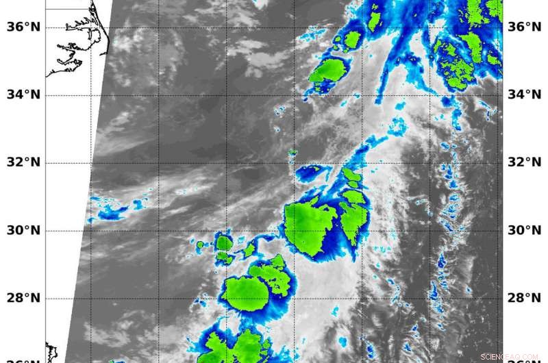 NASA Detects Fragmented Remnants of Tropical Storm Beryl West of Bermuda