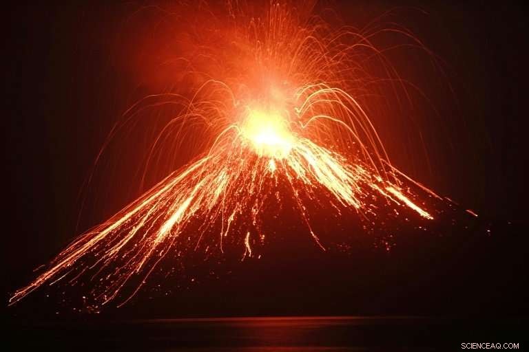 Indonesia’s ‘Child of Krakatoa’ Volcano Erupts, Sending Ash and Lava Skyward