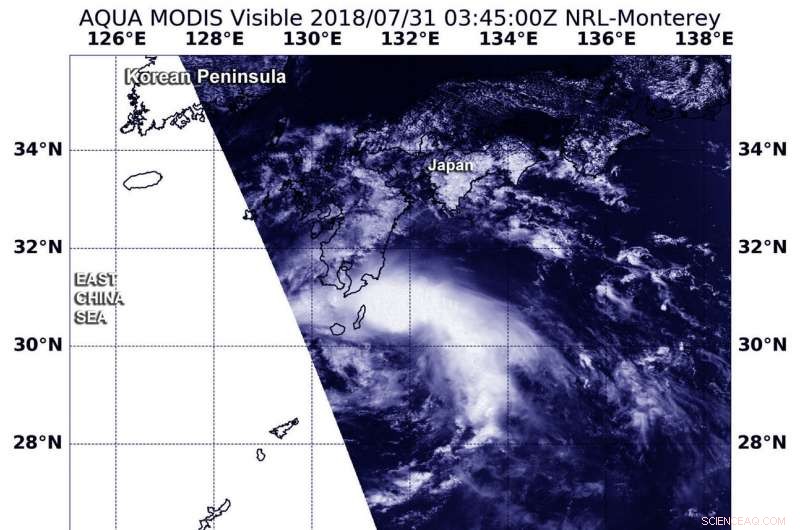 NASA Satellite Captures Comma-Shaped Tropical Storm Jongdari