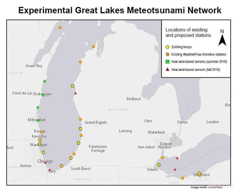 Launching a Pilot Network to Detect and Warn Against Dangerous Meteotsunamis in the Great Lakes