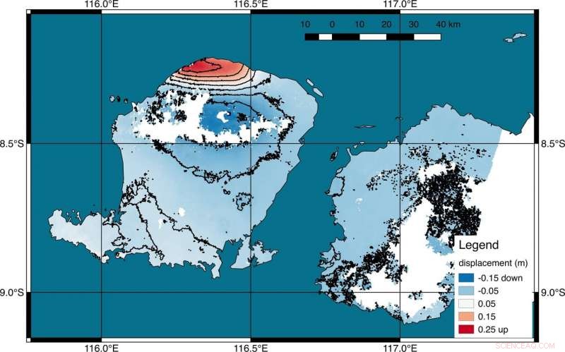 Satellite Map Reveals Ground Deformation After Lombok, Indonesia Earthquake