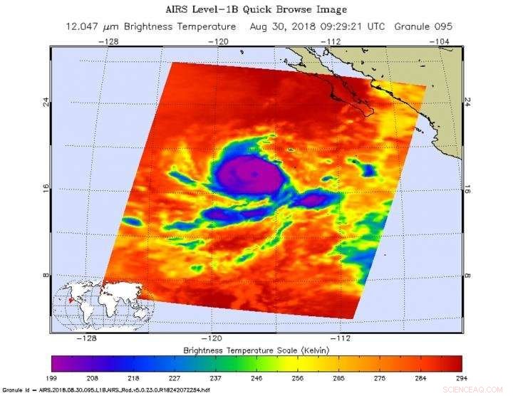 NASA Discovers Extremely Cold Cloud Tops Around Hurricane Norman s Core