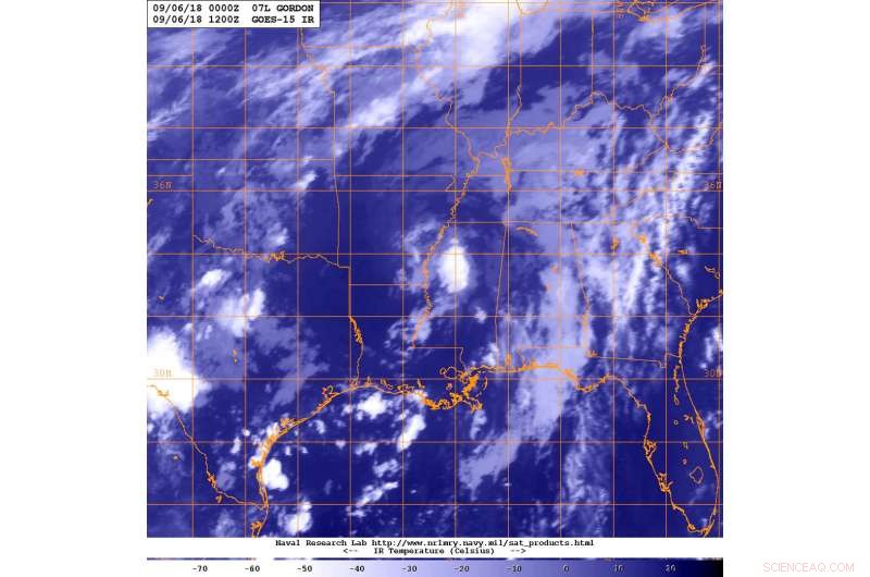 NOAA Satellites Monitor Rainfall from Tropical Depression Gordon