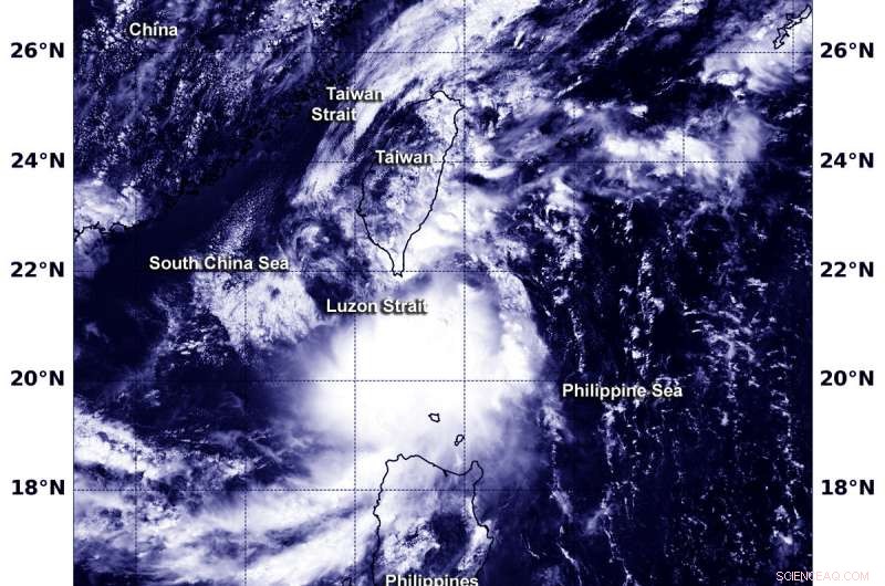 NASA tracks Tropical Storm 27W across Luzon Strait