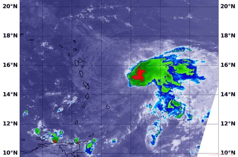NASA‑NOAA Satellite Detects Wind Shear Impacting Tropical Storm Isaac s Core