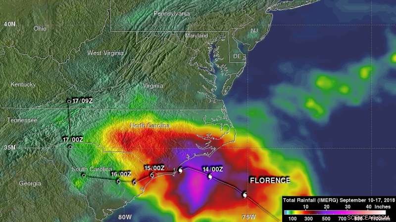 NASA Data Reveals Florence Brings Torrential Rainfall and Record Flooding Across the Carolinas