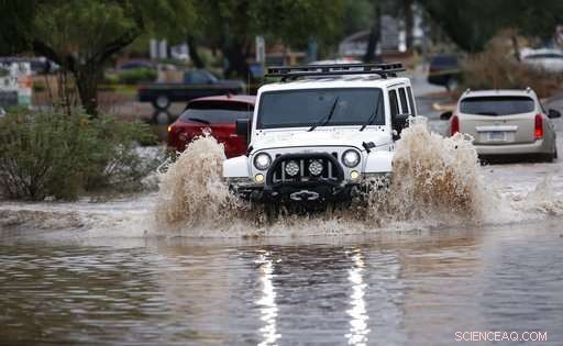 Flooding from Tropical Storm Remnants Locks Down Phoenix Roads