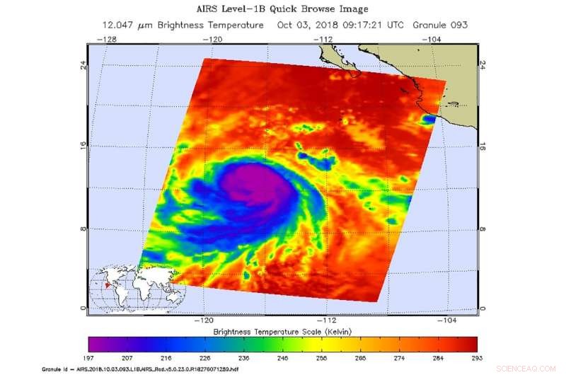NASA’s AIRS Satellite Captures Intense Temperatures of Hurricane Sergio