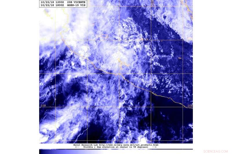 NOAA Satellite Confirms Post-Tropical Depression Vicente Now Inland