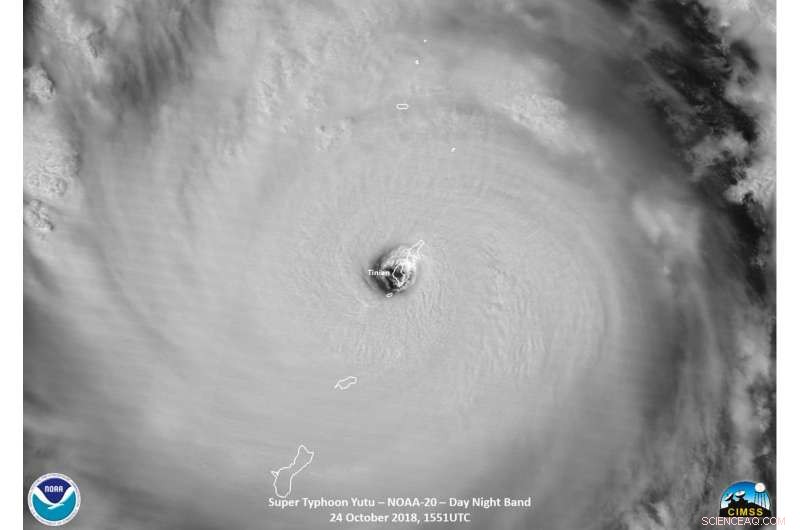 Satellite Images Show Super Typhoon Yutu’s Eye Over Tinian