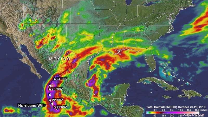 NASA s IMERG Data Show Heavy Rainfall from Hurricane Willa