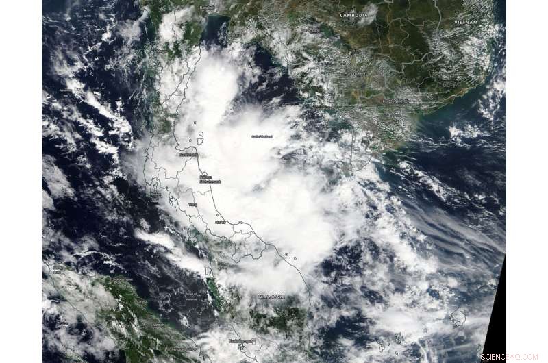 NASA monitors Tropical Depression Toraji as it moves across the Gulf of Thailand