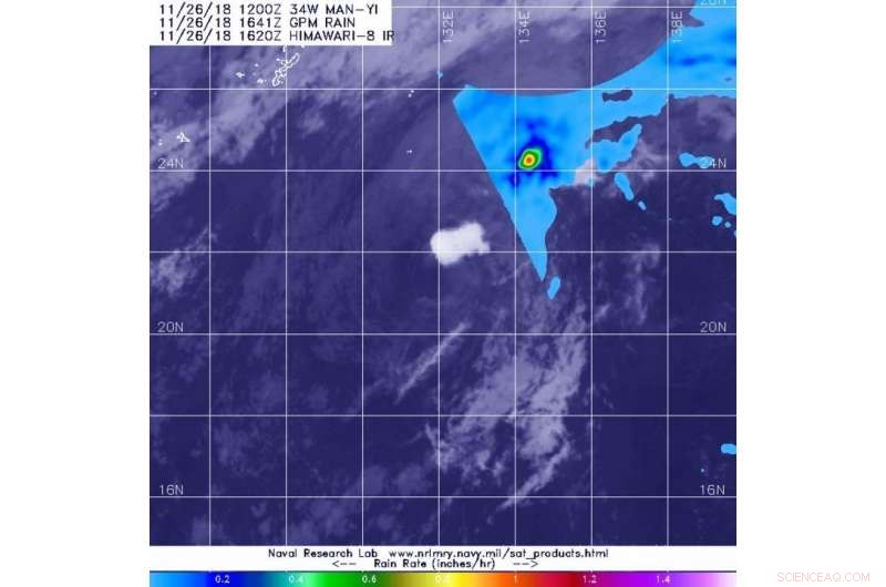 NASA’s GPM Satellite Detects Intense Rainfall Concentration in Tropical Storm Man‑Yi