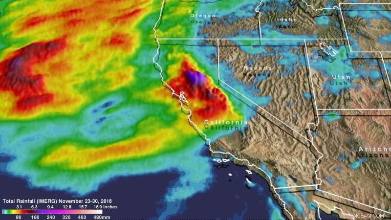 NASA IMERG Reveals Heavy Rainfall in California Wildfire Zones