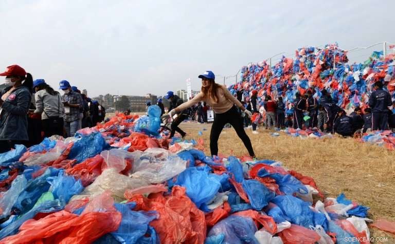 Nepal Sets New Record With Plastic Bag ‘Dead Sea’ Map