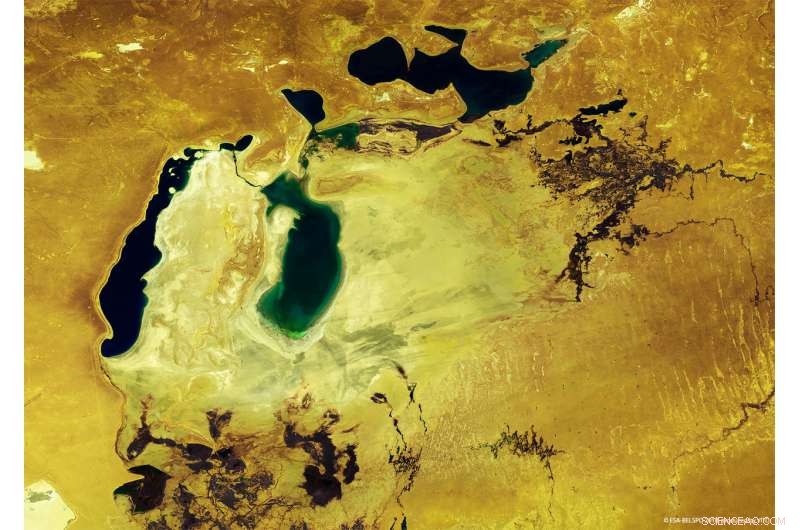 Proba‑V Satellite Reveals the Remaining Fragments of the Aral Sea