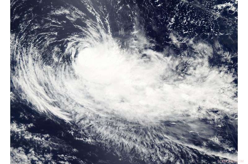 NASA s Aqua Satellite Images Wind Shear Distorting Tropical Cyclone Gelena