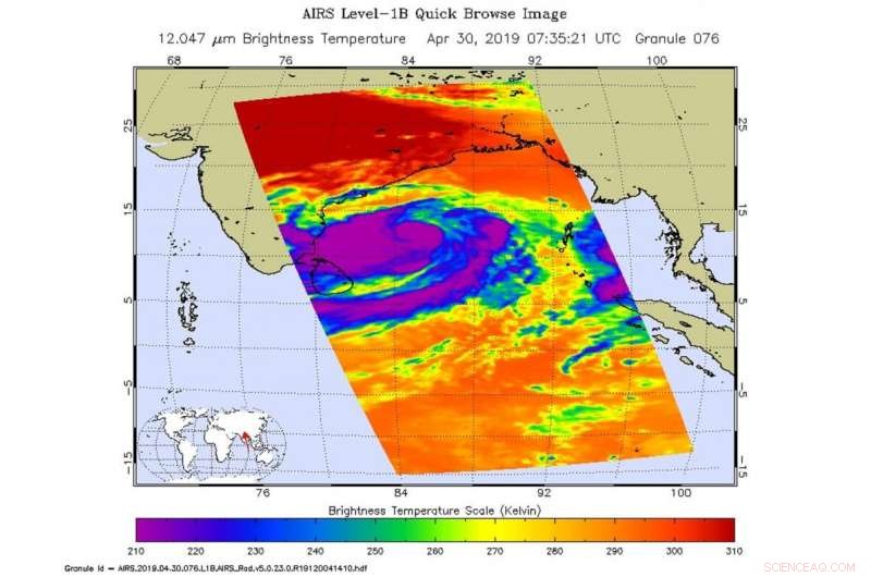 NASA Satellites Track Cyclone Fani’s Path Along Eastern India s Coast