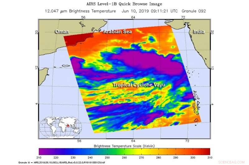 NASA Satellite Measures Extreme Cloud Temperatures in Tropical Cyclone Vayu