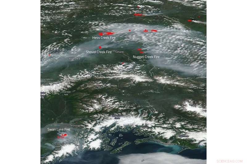 Suomi NPP Satellite Image Highlights Major Fires in Alaska