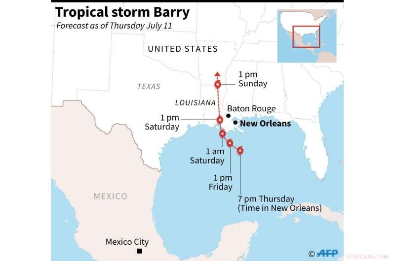 Thousands Evacuate as Tropical Storm Barry Threatens New Orleans Coast