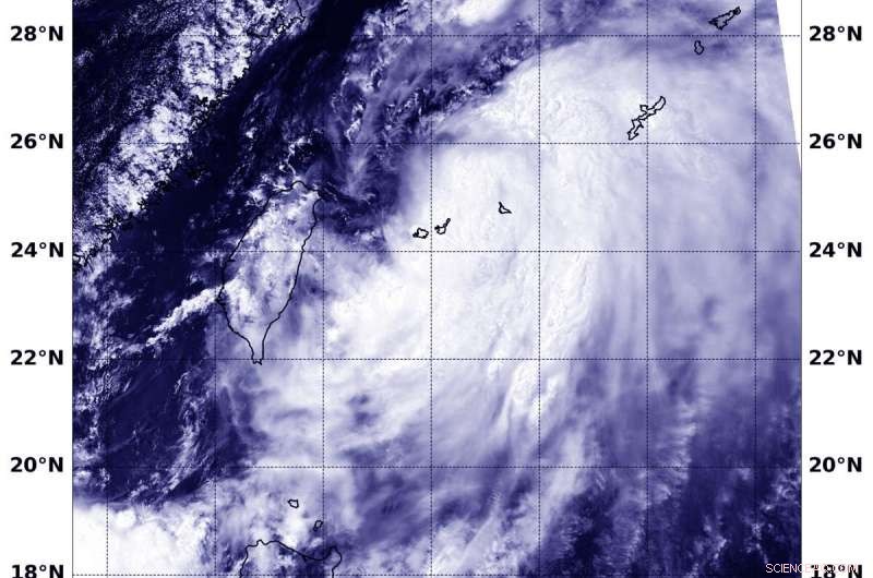 NASA Aqua Satellite Detects Tropical Storm Danas Near Ryukyu Islands